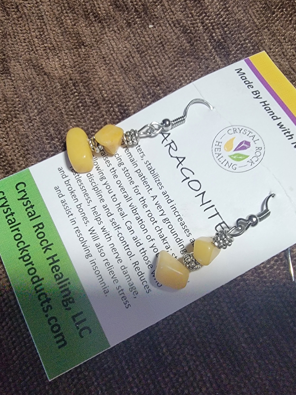 Yellow Aragonite Drop Earrings